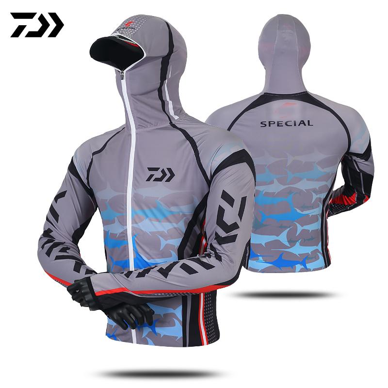 Daiwa Professional Fishing Hoodie Anti-UV Sunscreen Sun Protection Clothing Fishing Shirt Breathable Quick Dry Fishing Clothes