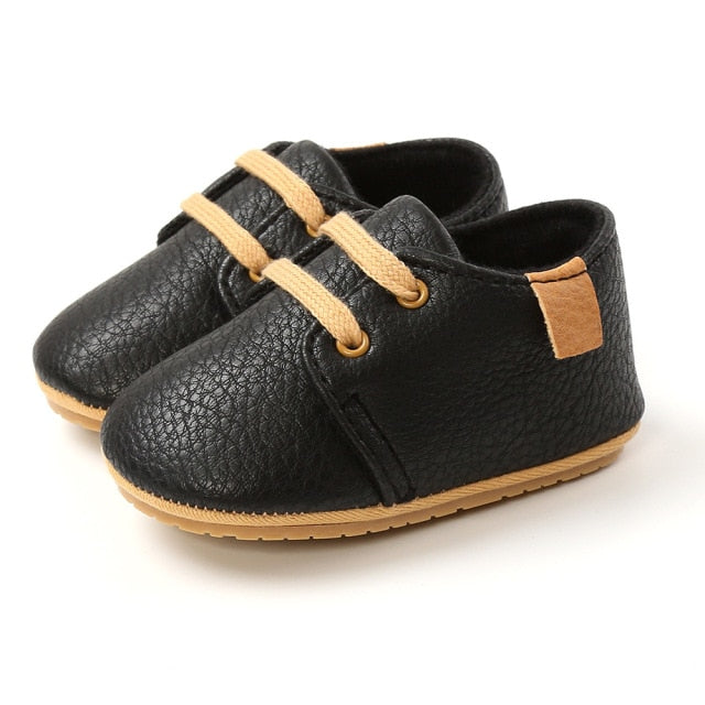 New Baby Shoes Retro Leather Boy Girl Shoes Multicolor Toddler Rubber Sole Anti-slip First Walkers Infant Newborn Moccasins