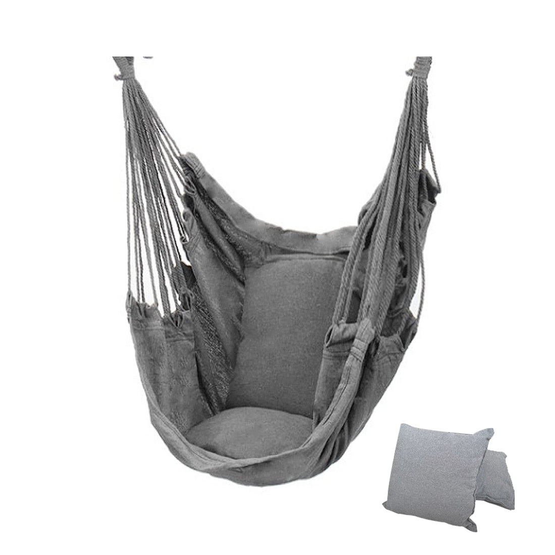 Outdoor Hammock Swing Thicken Chair Hanging Swing Chair Portable Relaxation Canvas Swing Travel Camping Lazy Chair No Pillow