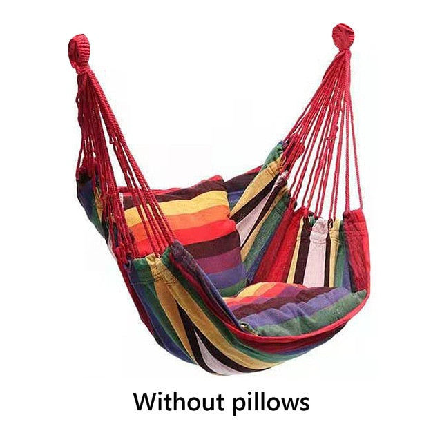 Outdoor Hammock Swing Thicken Chair Hanging Swing Chair Portable Relaxation Canvas Swing Travel Camping Lazy Chair No Pillow