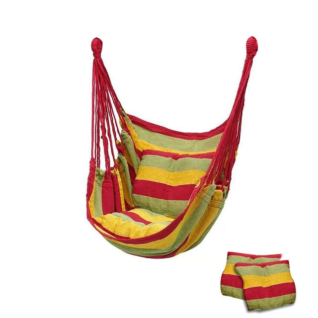 Outdoor Hammock Swing Thicken Chair Hanging Swing Chair Portable Relaxation Canvas Swing Travel Camping Lazy Chair No Pillow