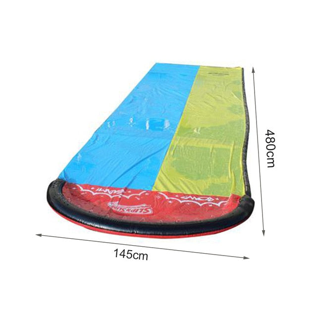 480x145cm Children Double Surf Water Slide Outdoor Garden Racing Lawn Water Slide Spray Summer Water Games Toy toboggan aquatiqu