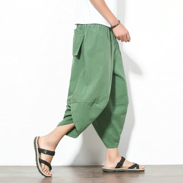 Baggy Cotton Harem Pants Men 2021 Summer Japanese Vintage Striped Men Women Hip Hop Plus Size Wide Leg Pants Pantalon