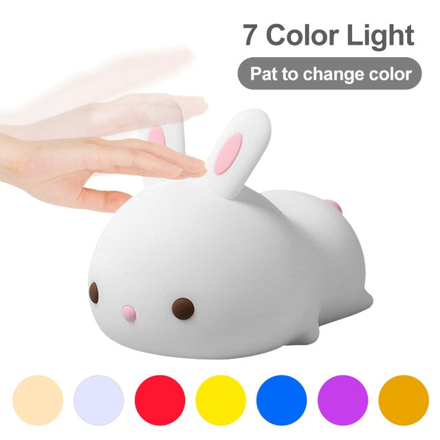 USB Rechargeable Night Light Cat Silicone Night Lights Touch Sensor Bedroom Bedside Lamp With Remote For Kids Baby Gift