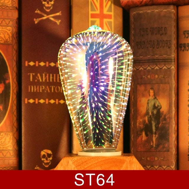 3D Decoration LED Bulb E27 6W 85-265V Vintage Edison Light Bulb Star Fireworks Lamp Holiday Night Light Novelty Christmas Tree