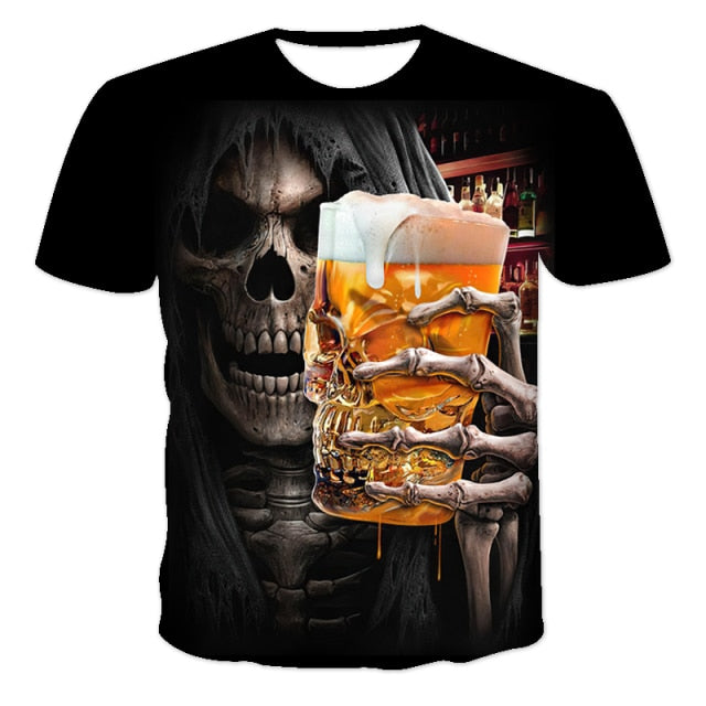 Men clothes 2020 New Mens Summer Skull Print Men Short Sleeve T-shirt 3D print t Shirt Casual Breathable funny t shirts