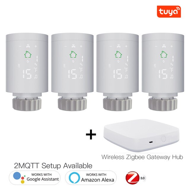 TRV ZigBee3.0 Smart Radiator Actuator Programmable Thermostatic Radiator Valve Temperature Controller Voice Control via Alexa