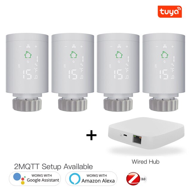 TRV ZigBee3.0 Smart Radiator Actuator Programmable Thermostatic Radiator Valve Temperature Controller Voice Control via Alexa