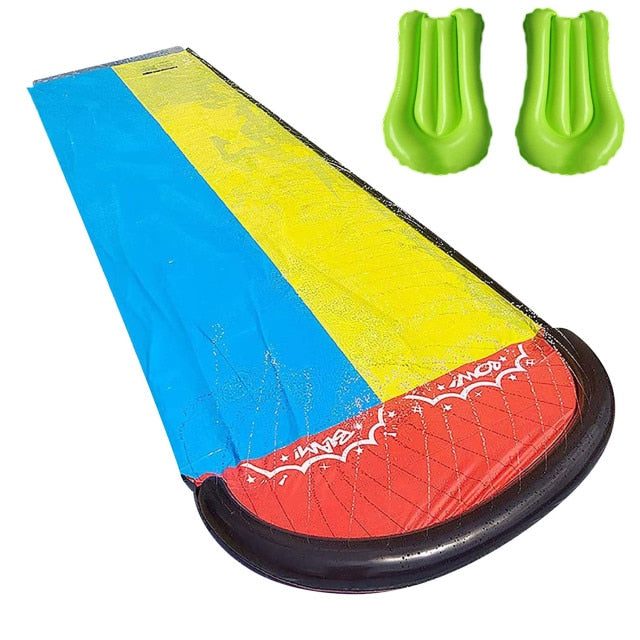 480x145cm Children Double Surf Water Slide Outdoor Garden Racing Lawn Water Slide Spray Summer Water Games Toy toboggan aquatiqu