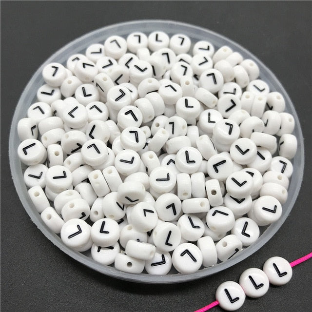 100pcs/lot 4x7mm Acrylic Spacer Beads Letter Beads Oval Alphabet Beads For Jewelry Making DIY Handmade Accessories