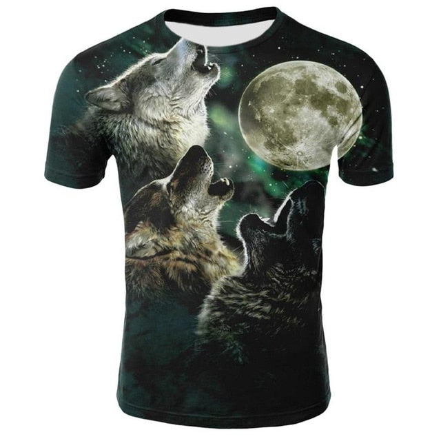 Lovers Wolf Printed T shirts Men 3d T-shirts Drop Ship Top Tee Short Sleeve Camiseta Round Neck Tshirt Fashion Casual Brand