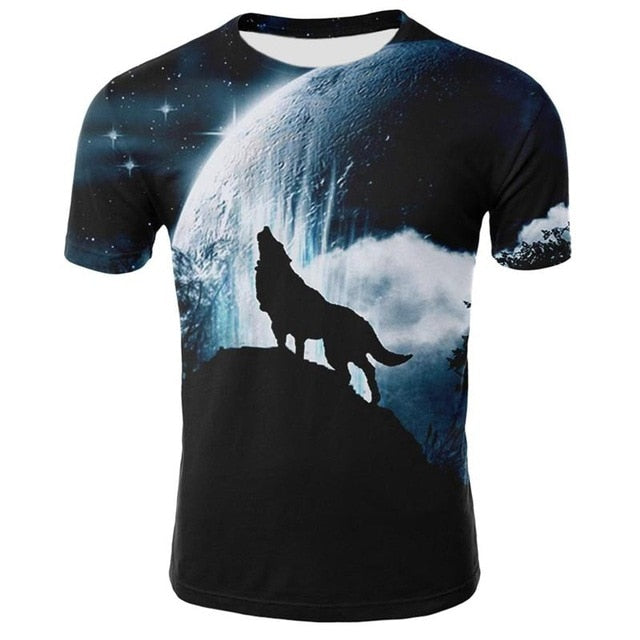 Lovers Wolf Printed T shirts Men 3d T-shirts Drop Ship Top Tee Short Sleeve Camiseta Round Neck Tshirt Fashion Casual Brand