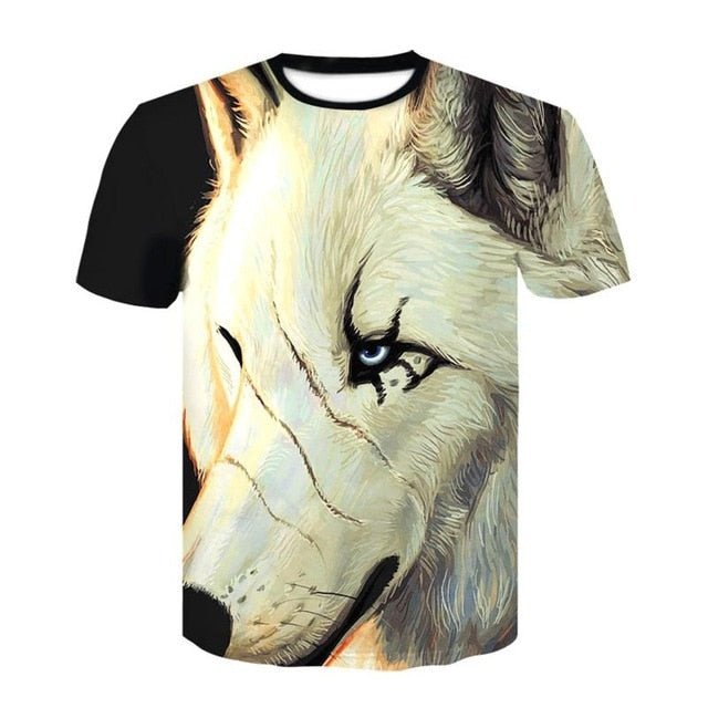 Lovers Wolf Printed T shirts Men 3d T-shirts Drop Ship Top Tee Short Sleeve Camiseta Round Neck Tshirt Fashion Casual Brand