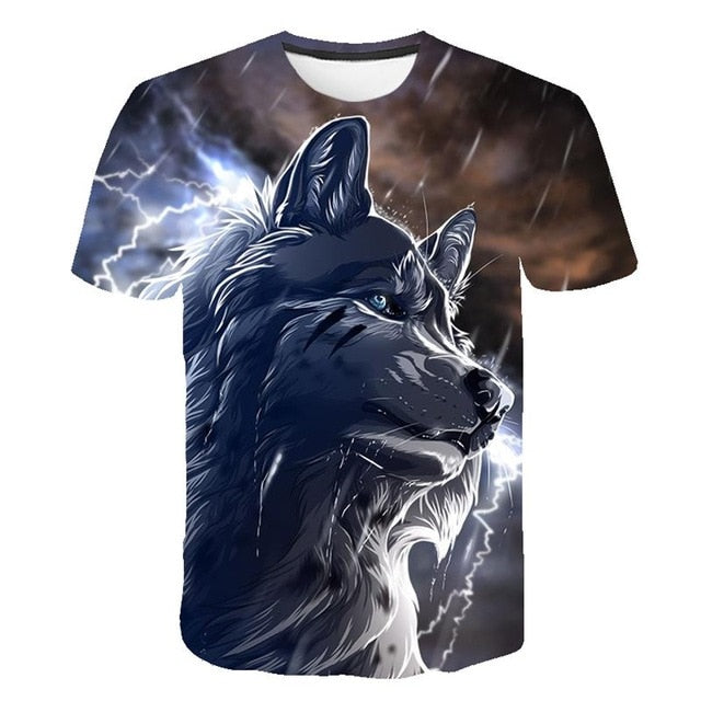 Lovers Wolf Printed T shirts Men 3d T-shirts Drop Ship Top Tee Short Sleeve Camiseta Round Neck Tshirt Fashion Casual Brand