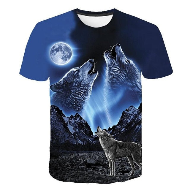 Lovers Wolf Printed T shirts Men 3d T-shirts Drop Ship Top Tee Short Sleeve Camiseta Round Neck Tshirt Fashion Casual Brand