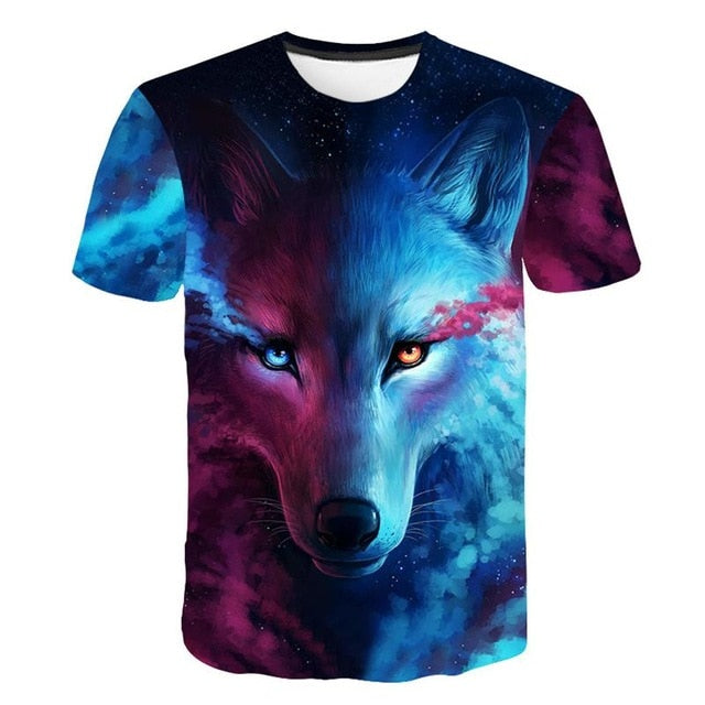 Lovers Wolf Printed T shirts Men 3d T-shirts Drop Ship Top Tee Short Sleeve Camiseta Round Neck Tshirt Fashion Casual Brand