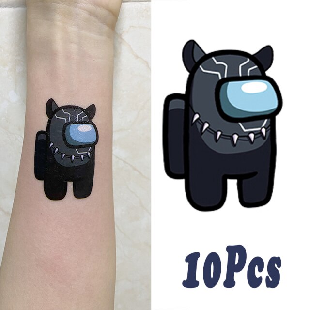 1Set Children Cute Cartoon Werewolf Kill Hero Temporary Tattoo Stickers Baby Shower Kids Body Makeup Sticker Tattoos