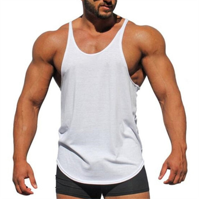 New Gym Tank Top Summer Brand Cotton Sleeveless Shirt Casual Fashion Fitness Stringer Tank Top Men bodybuilding Clothing M-XXL