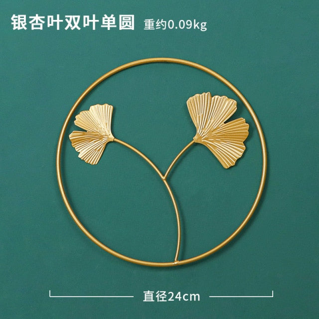 Nordic Style Leaf Shape Hanging Wall Creative Iron Ginkgo Leaf Decoration Living Room Sofa Background Wall Decor Accessories