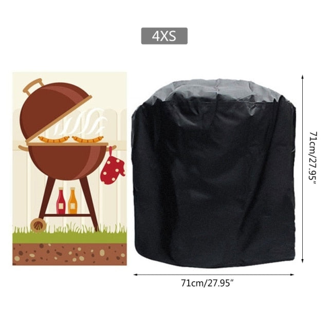 1PC 190T/210D BBQ Cover Anti-Dust Waterproof Weber Heavy Duty Charbroil Grill Cover Rain Protective Barbecue Cover Round