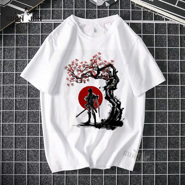 2020 Harajuku Man Attack On Titan T Shirts Tees Shirt Tops Design Cotton Black Short-Sleeved Aesthetic Japanese Anime T Shirt