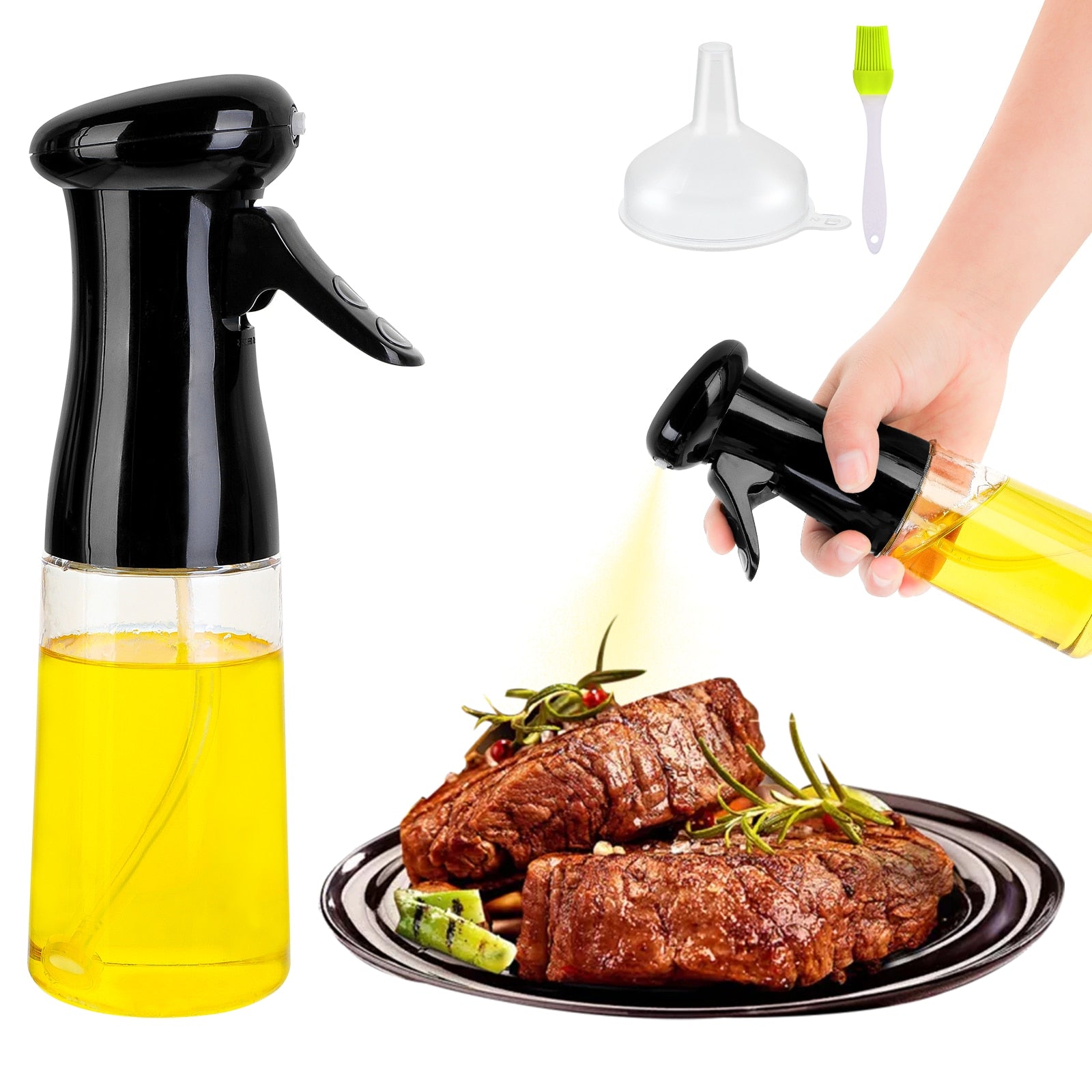 210ml Oil Spray Bottle Kitchen Oil Bottle Cooking Baking Accessories Vinegar Mist Sprayer Barbecue Spray Bottle Cooking BBQ Tool