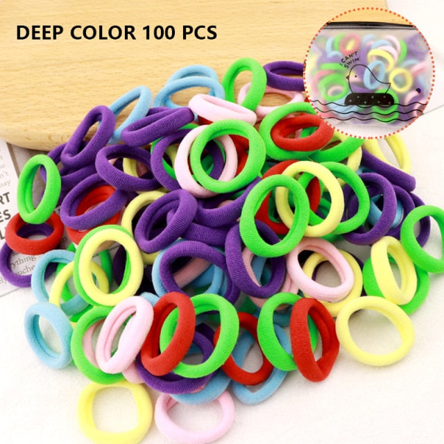 50/100pcs Girl Hairband Colorful Children Headband Small Elastic Hair Bands Scrunchy Baby Rubber Band Nylon Hair Accessories Kid