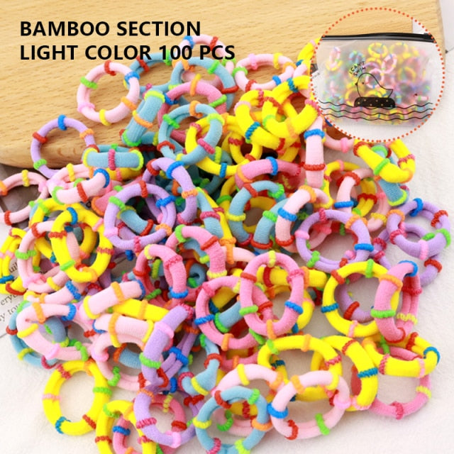 50/100pcs Girl Hairband Colorful Children Headband Small Elastic Hair Bands Scrunchy Baby Rubber Band Nylon Hair Accessories Kid