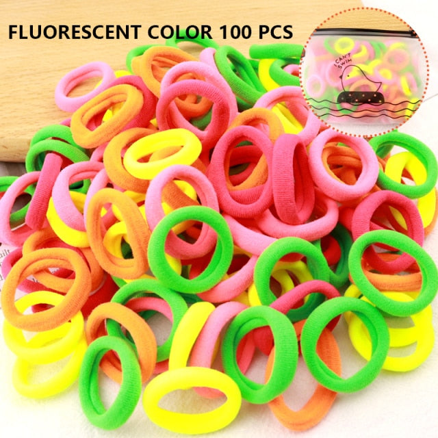 50/100pcs Girl Hairband Colorful Children Headband Small Elastic Hair Bands Scrunchy Baby Rubber Band Nylon Hair Accessories Kid