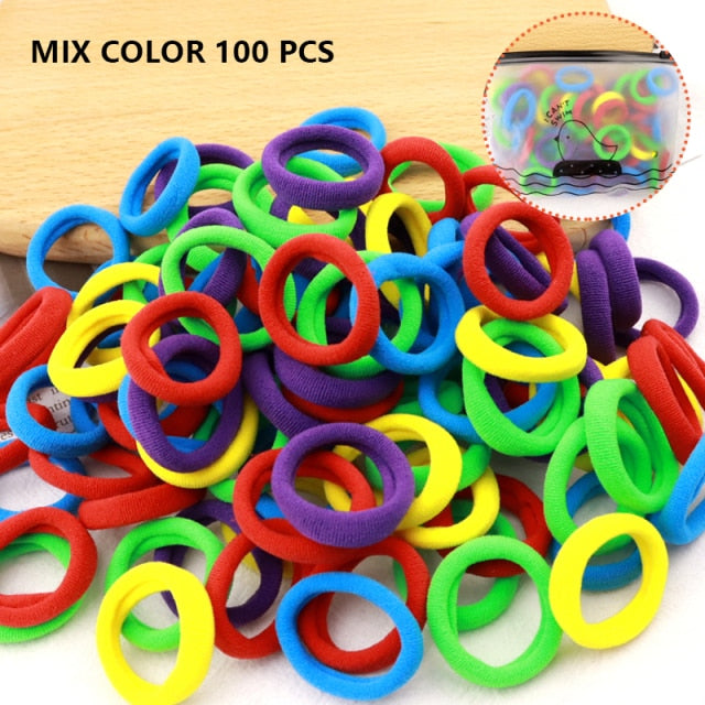 50/100pcs Girl Hairband Colorful Children Headband Small Elastic Hair Bands Scrunchy Baby Rubber Band Nylon Hair Accessories Kid