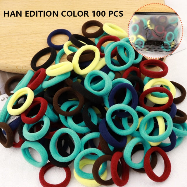 50/100pcs Girl Hairband Colorful Children Headband Small Elastic Hair Bands Scrunchy Baby Rubber Band Nylon Hair Accessories Kid