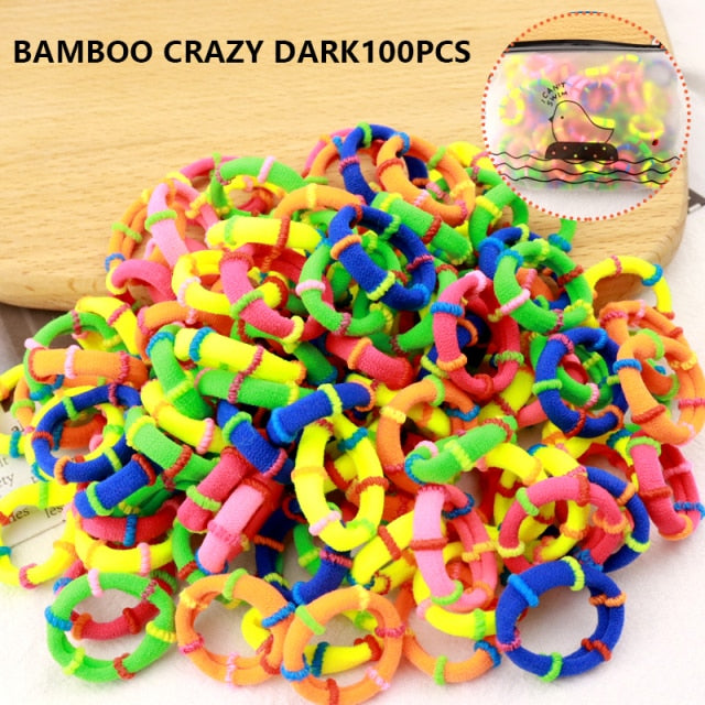 50/100pcs Girl Hairband Colorful Children Headband Small Elastic Hair Bands Scrunchy Baby Rubber Band Nylon Hair Accessories Kid