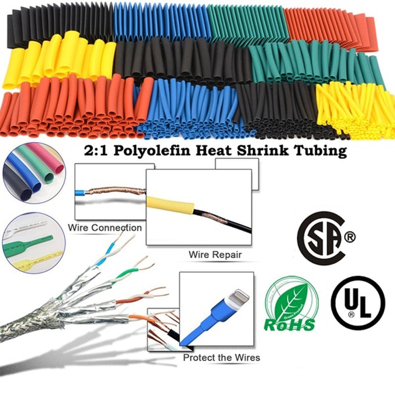 164pcs Thermoresistant tube Heat Shrink wrapping kit, termoretractil Shrinking Tubing Assorted Wire Cable Insulation Sleeving