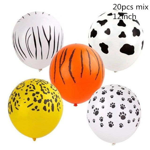 Animal Printed Cow Tiger Zebra Leopard Latex Balloon Jungle Theme Birthday Wedding Decor Summer Party Baby Shower Supplies