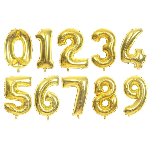 32'' 40'' Big Number Foil Balloons Figure Digit Happy Birthday Party Wedding Decoration Kids Toy Helium Globos Wholesale Balloon