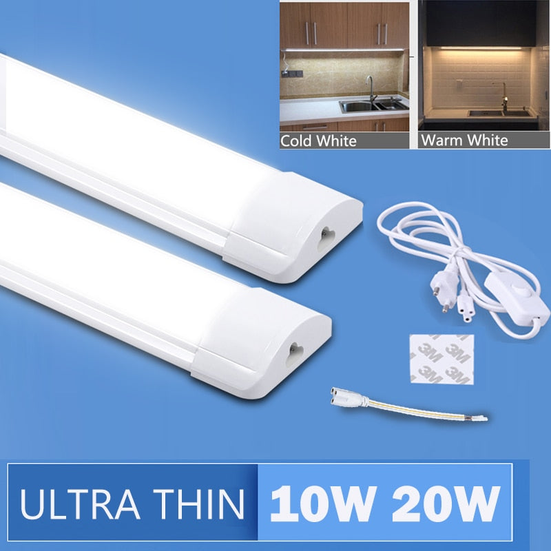 Full Set Led Kitchen Light Under Cabinet Lights 10W 20W 220V T5 LED Tube Bar Wall Lamp For Closet Kitchen Bedroom 1.8M EU Plug