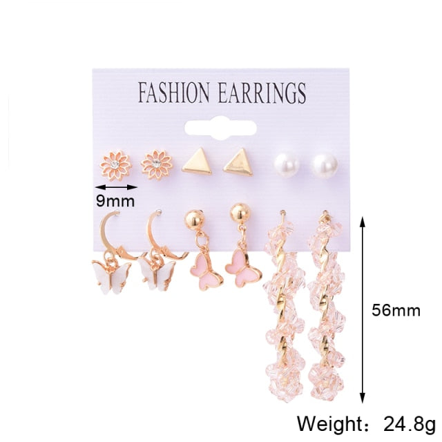 6 Pairs/set 2020 New Fashion Round Circle Hoop Earrings Set For Women Girl Punk Style Brincos Round Earrings Party Jewelry Gift