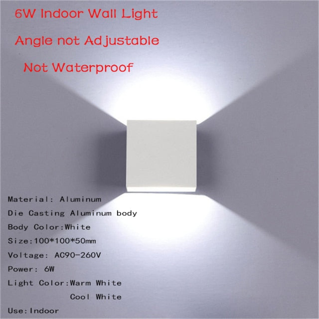 LED Wall Lamp IP65 Waterproof Indoor & Outdoor Aluminum Wall Light Surface Mounted Cube LED Garden Porch Light NR-155