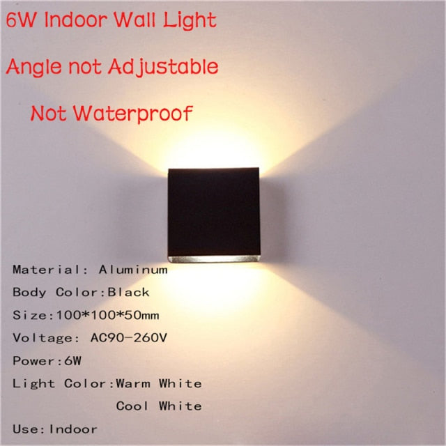 LED Wall Lamp IP65 Waterproof Indoor & Outdoor Aluminum Wall Light Surface Mounted Cube LED Garden Porch Light NR-155