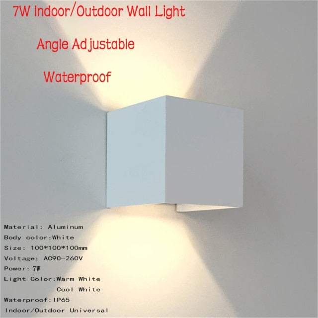 LED Wall Lamp IP65 Waterproof Indoor & Outdoor Aluminum Wall Light Surface Mounted Cube LED Garden Porch Light NR-155