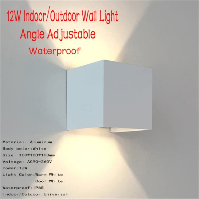 LED Wall Lamp IP65 Waterproof Indoor & Outdoor Aluminum Wall Light Surface Mounted Cube LED Garden Porch Light NR-155