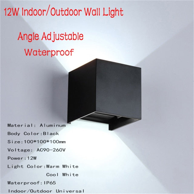 LED Wall Lamp IP65 Waterproof Indoor & Outdoor Aluminum Wall Light Surface Mounted Cube LED Garden Porch Light NR-155