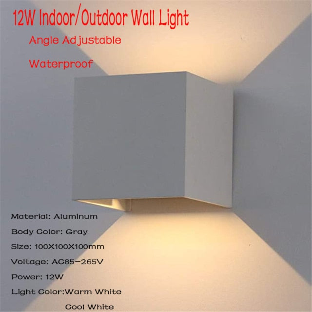 LED Wall Lamp IP65 Waterproof Indoor & Outdoor Aluminum Wall Light Surface Mounted Cube LED Garden Porch Light NR-155