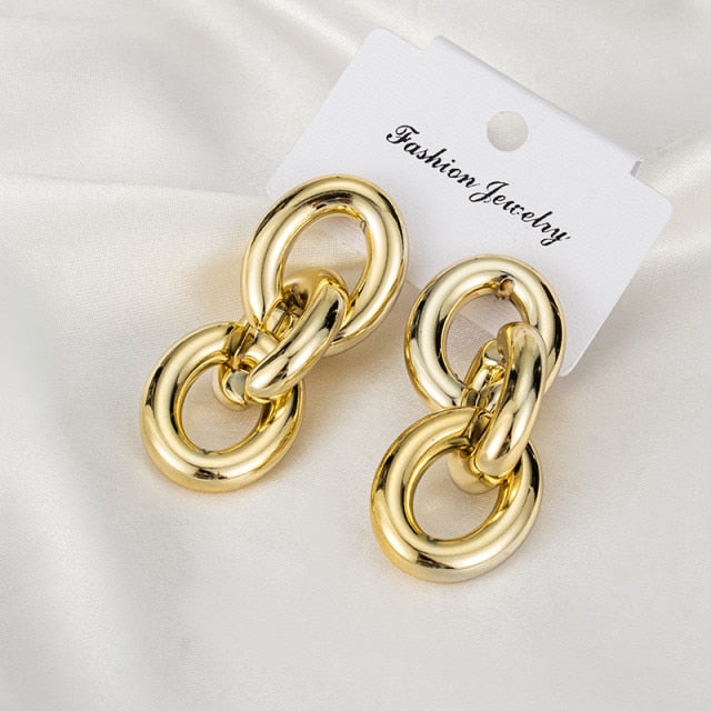 New Fashion Gold Color Metal Drop Earrings Stainless Steel Simple Knot Twist Earrings For Women Statement Jewelry 2020 Pendiente