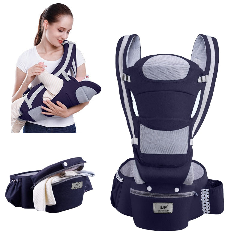 0-48M Ergonomic Front Facing Baby Carrier Infant Baby Hipseat Carrier Front Facing Ergonomic Kangaroo Baby Wrap Sling Travel