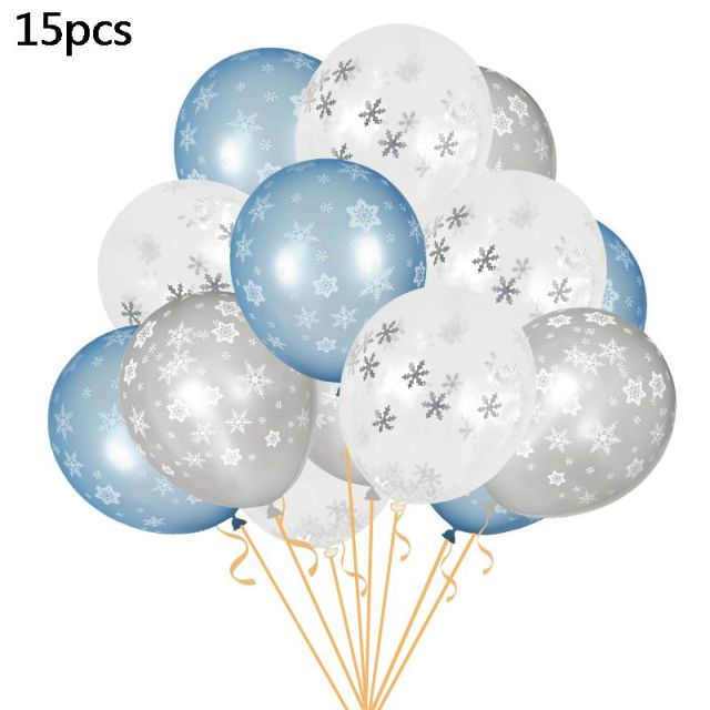 Snowflake Decorative Party Supplies Snow Confetti Latex Balloon Number Foil Balloon for Kids Birthday Summer Winter Decorations