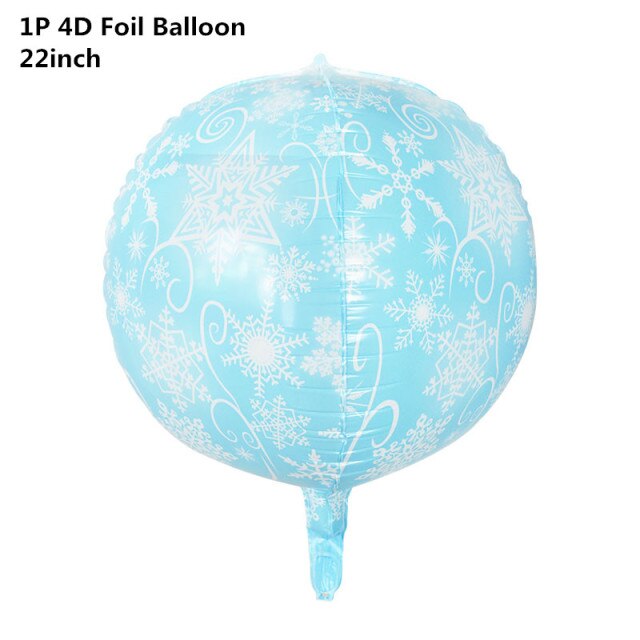 Snowflake Decorative Party Supplies Snow Confetti Latex Balloon Number Foil Balloon for Kids Birthday Summer Winter Decorations