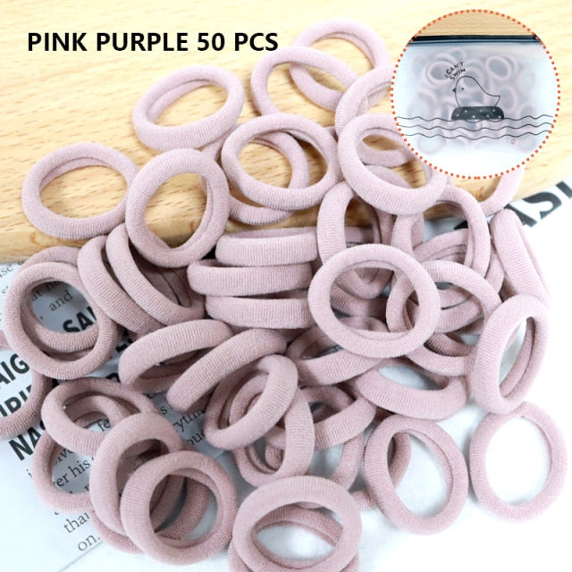 50/100pcs Girl Hairband Colorful Children Headband Small Elastic Hair Bands Scrunchy Baby Rubber Band Nylon Hair Accessories Kid