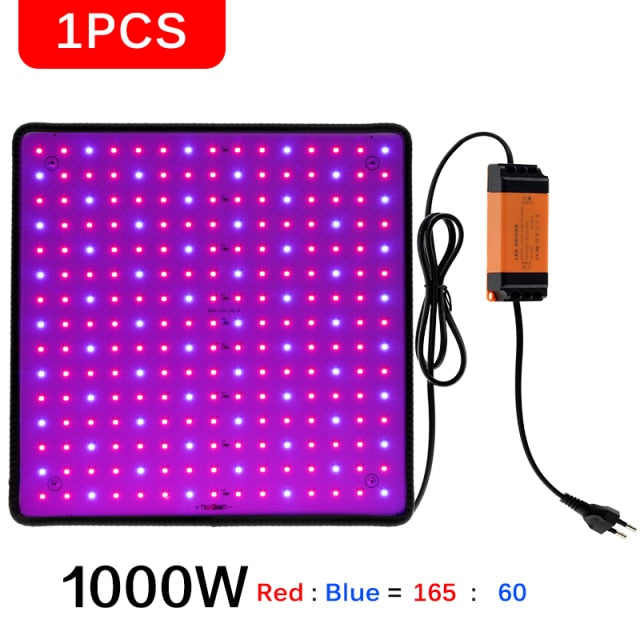 1000W LED Grow Light Panel Full Spectrum Phyto Lamp AC85-240V EU/US Plug For Indoor Grow Tent Plants Growth Light