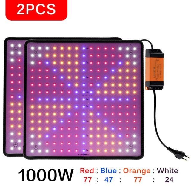 1000W LED Grow Light Panel Full Spectrum Phyto Lamp AC85-240V EU/US Plug For Indoor Grow Tent Plants Growth Light